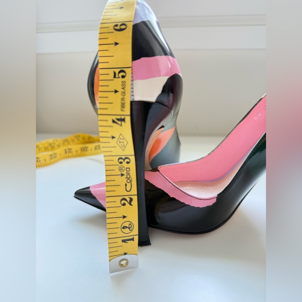 DIOR Christian Dior Pink ,Orange,green Black high Heels SHOES SIZE 39,5 -US 9,5 - Picture 16 of 17